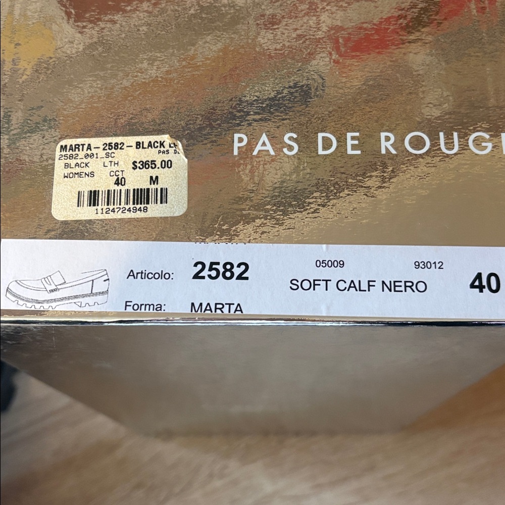 Pas de Rouge Marta Soft Calf Nero Loafer NWT - Picture 4 of 16